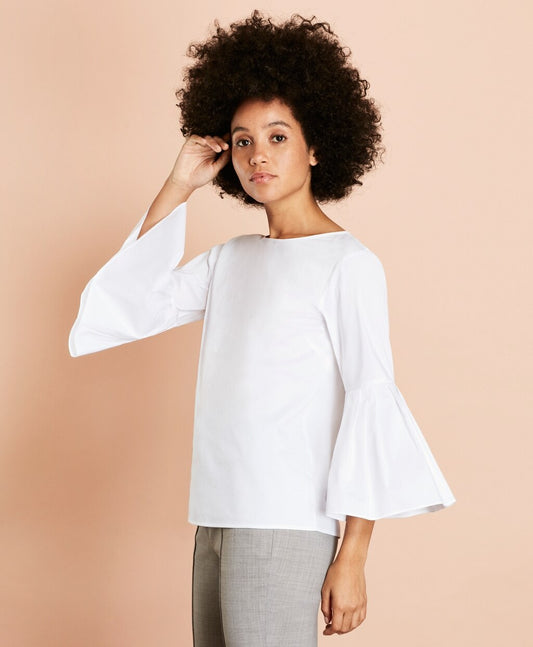Brooks Brothers Women Poplin Bell-Sleeve Blouse