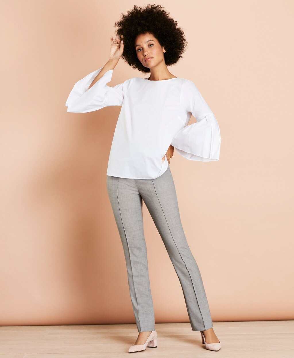 Brooks Brothers Women Poplin Bell-Sleeve Blouse