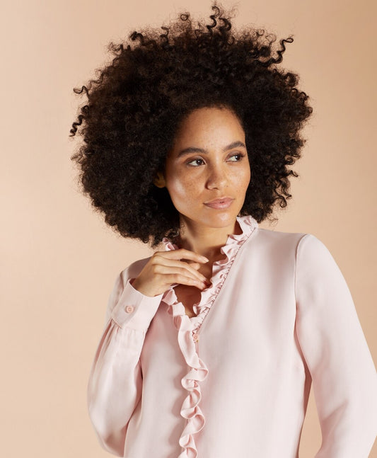 Brooks Brothers Women Ruffled Crepe Blouse