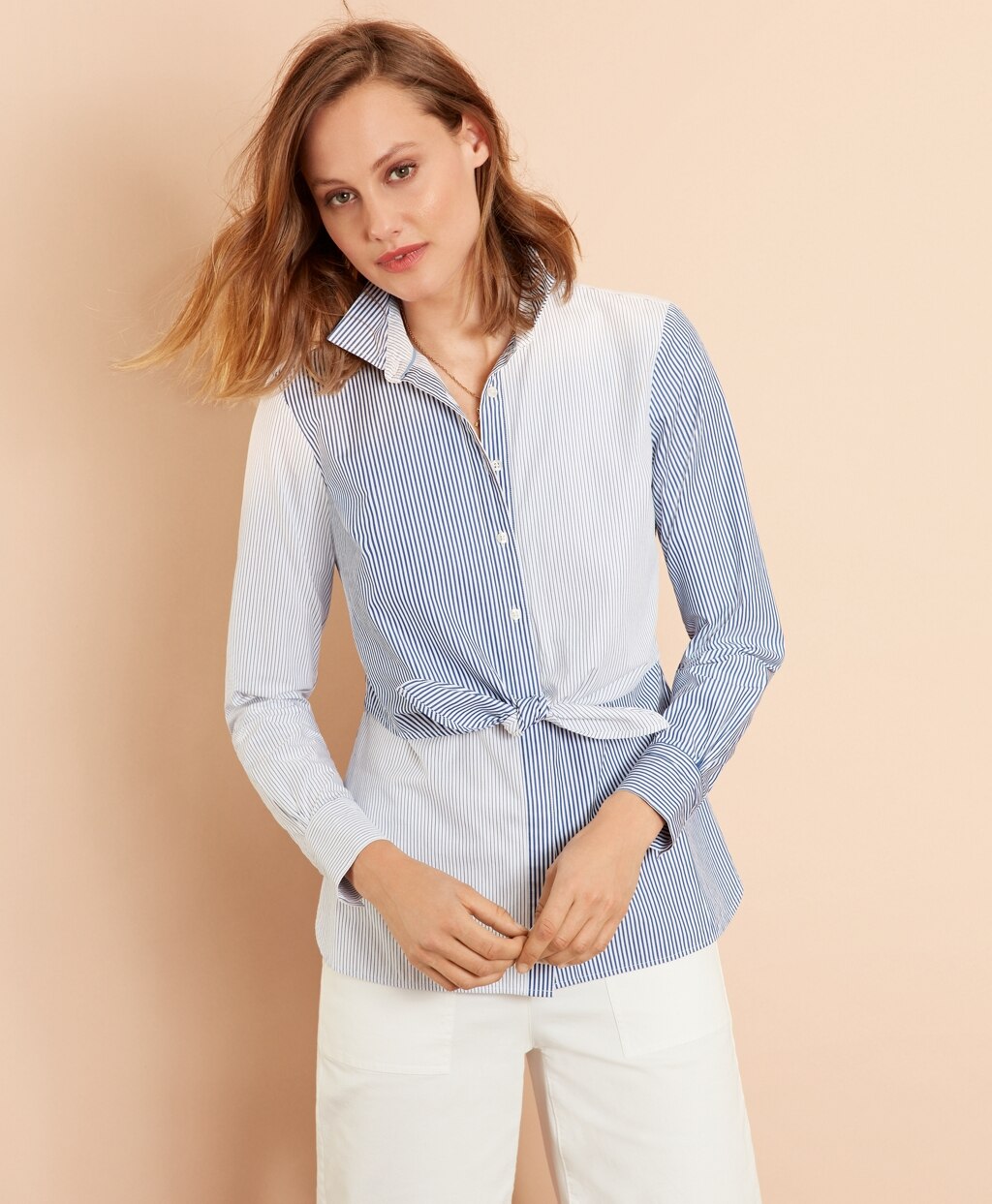 Brooks Brothers Women Tie-Front Fun Shirt