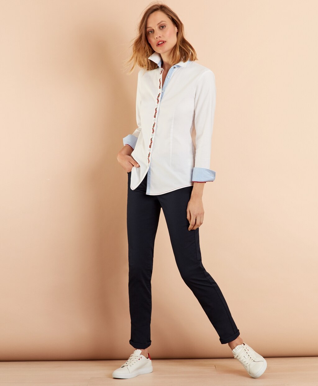 Brooks Brothers Women Floral-Embroidered Supima® Cotton Oxford Shirt