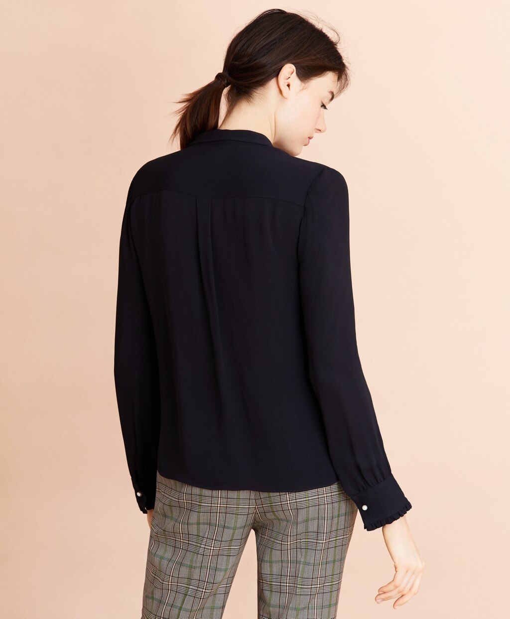 Brooks Brothers Women Crepe Ruffled Blouse