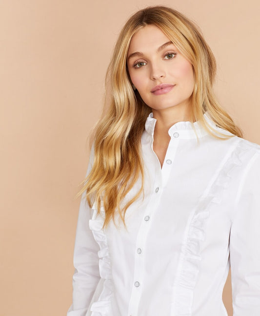 Brooks Brothers Women Ruffled Poplin Shirt