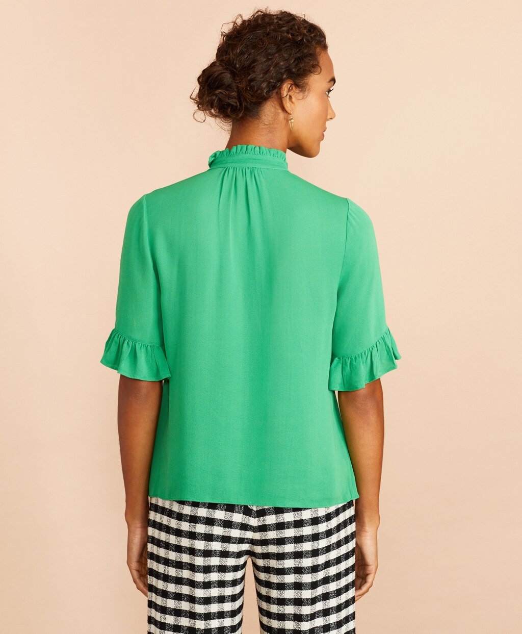 Brooks Brothers Women Crepe Ruffled Blouse