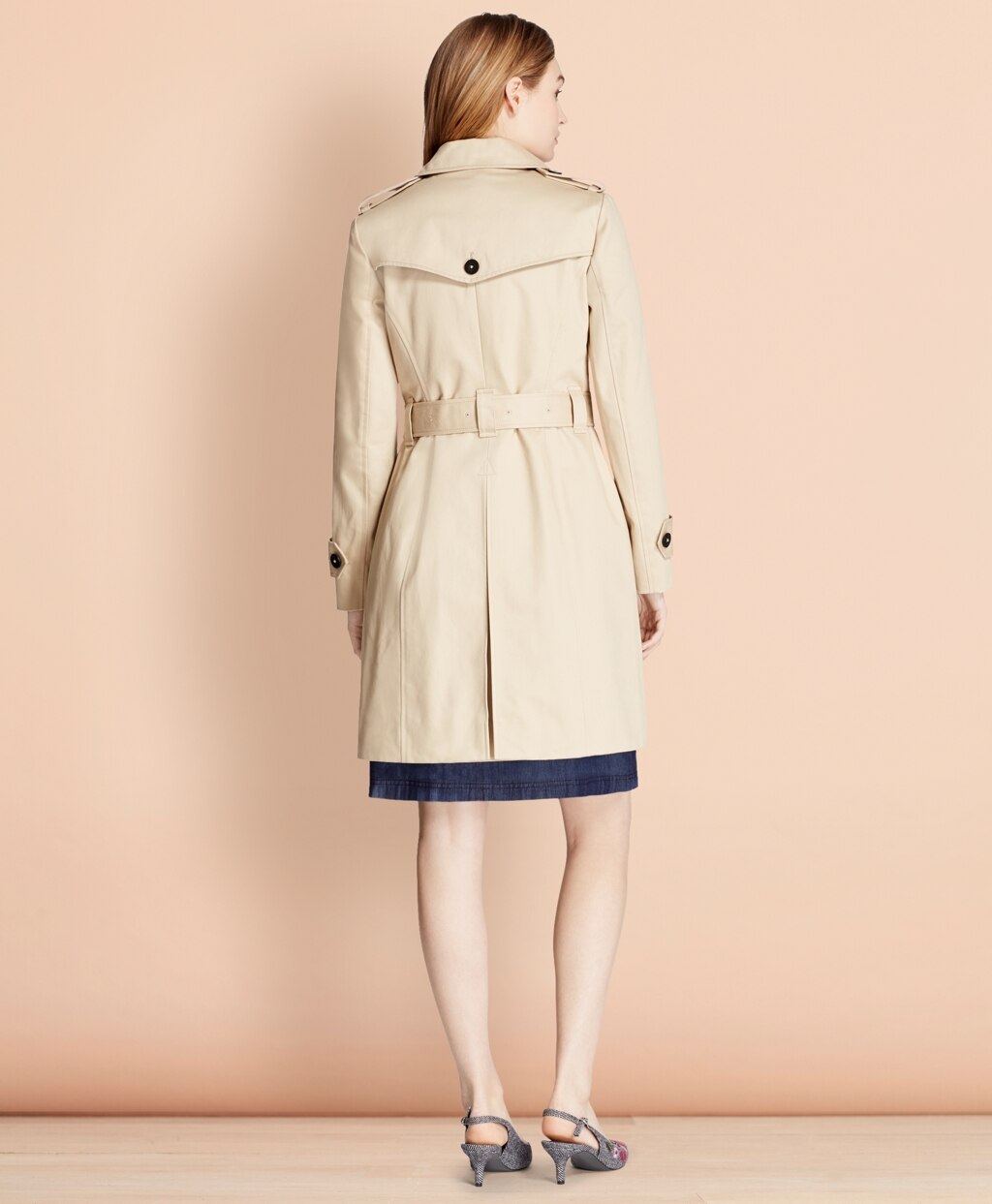 Brooks Brothers Women Cotton Twill Trench Coat