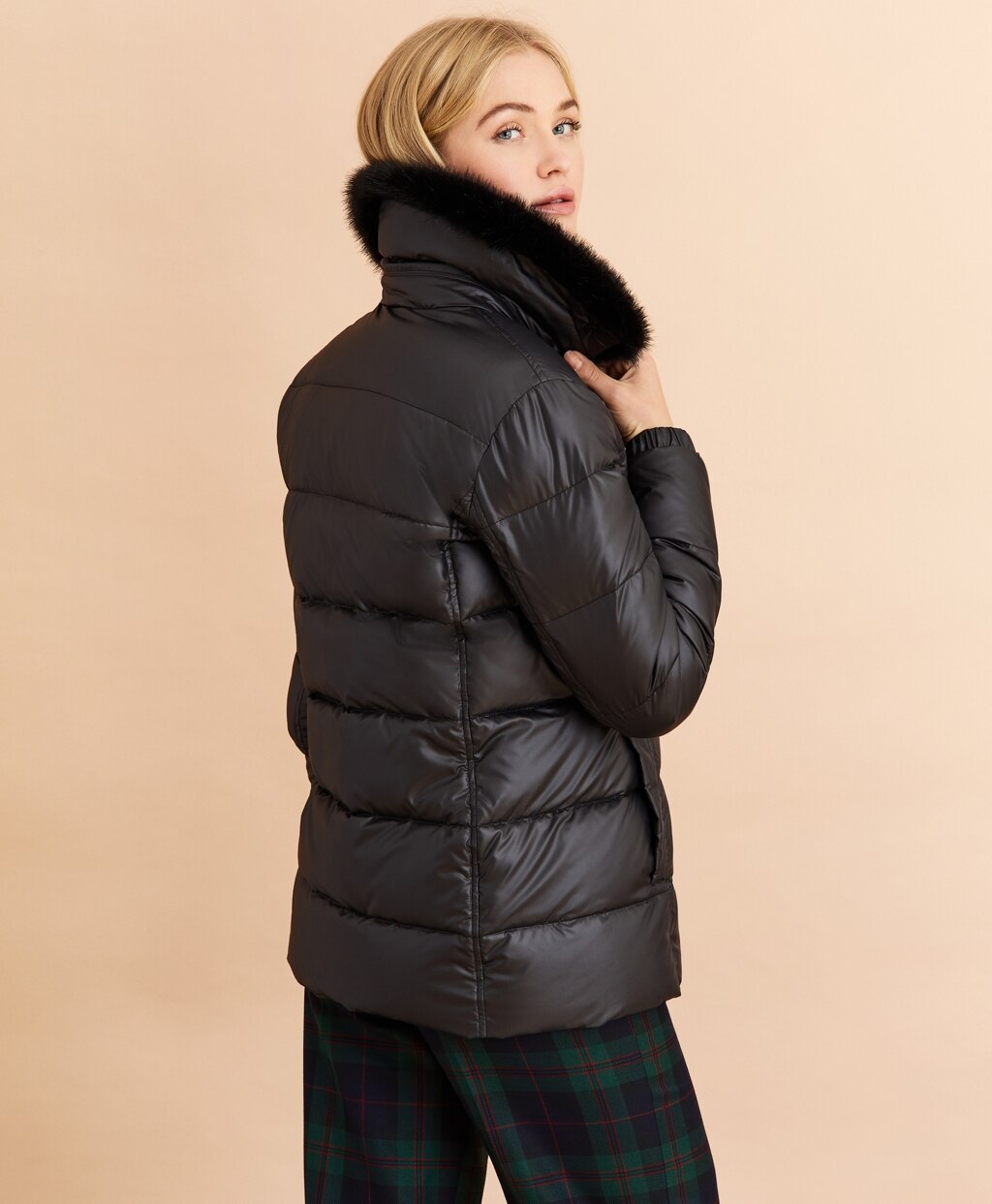 Brooks Brothers Women Faux-Fur-Trim Down Parka