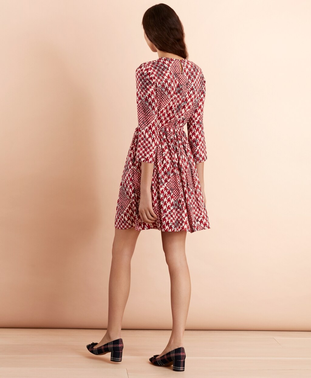 Brooks Brothers Women Floral Houndstooth-Print Dress