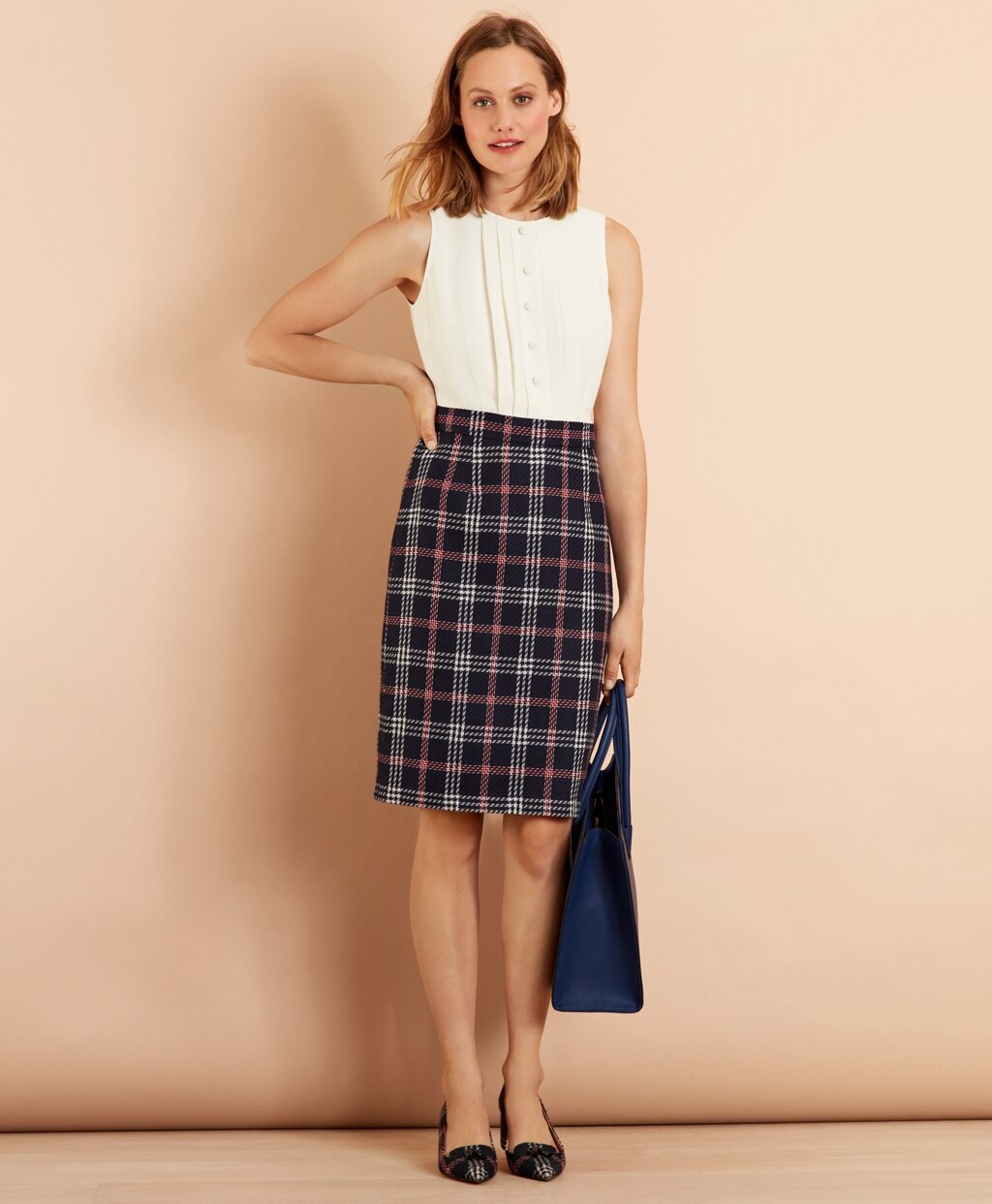 Brooks Brothers Women Mixed-Media Shirt Dress