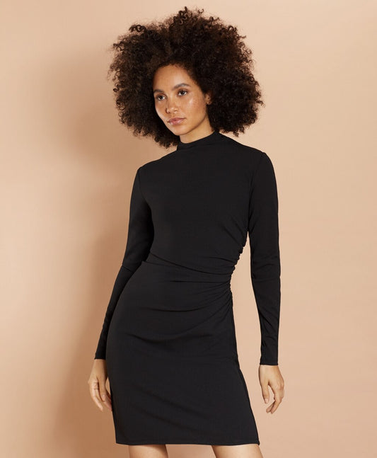 Brooks Brothers Women Crepe Jersey Ruched Sheath Dress
