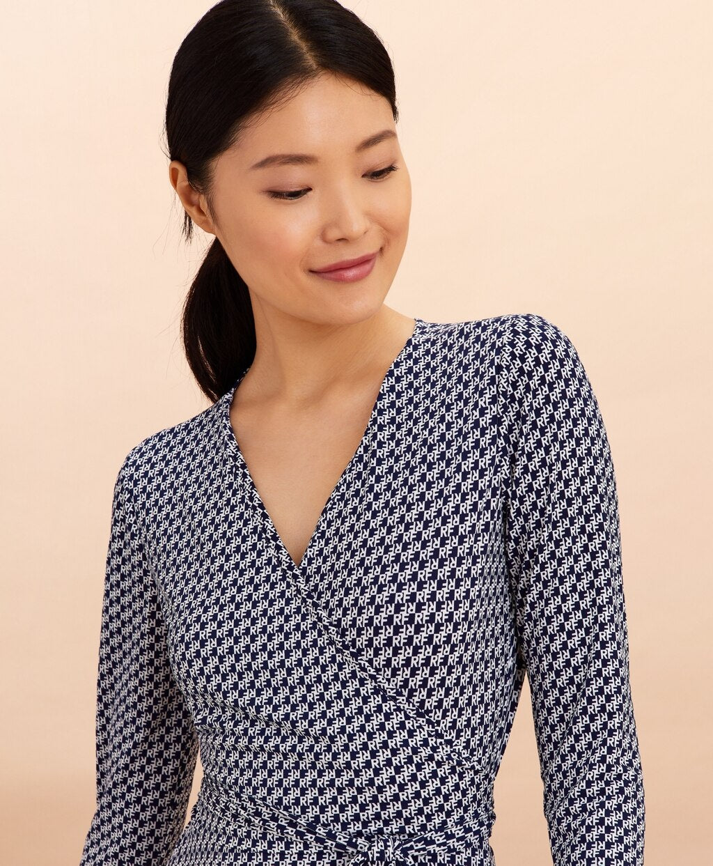 Brooks Brothers Women Logo-Print Jersey Wrap Dress