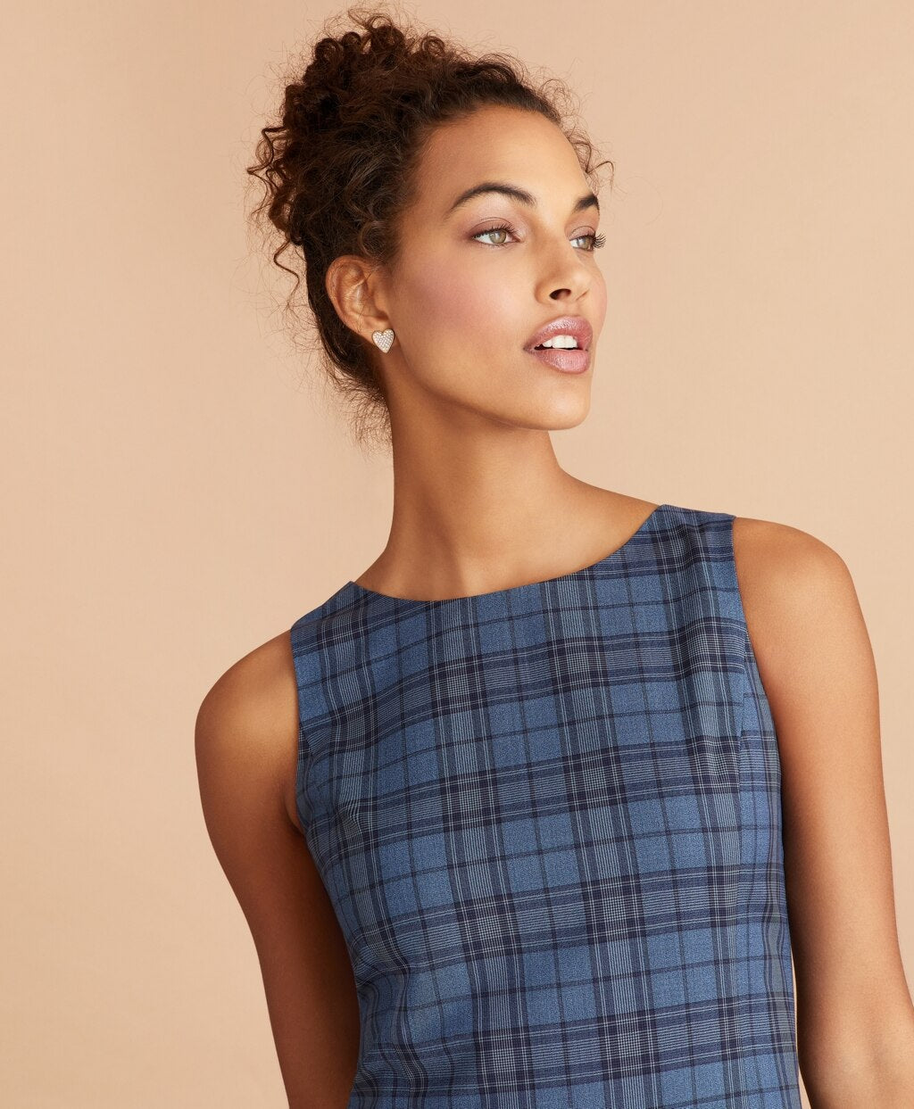 Brooks Brothers Women Tartan Wool Shift Dress