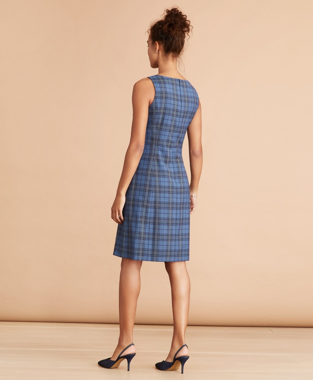 Brooks Brothers Women Tartan Wool Shift Dress