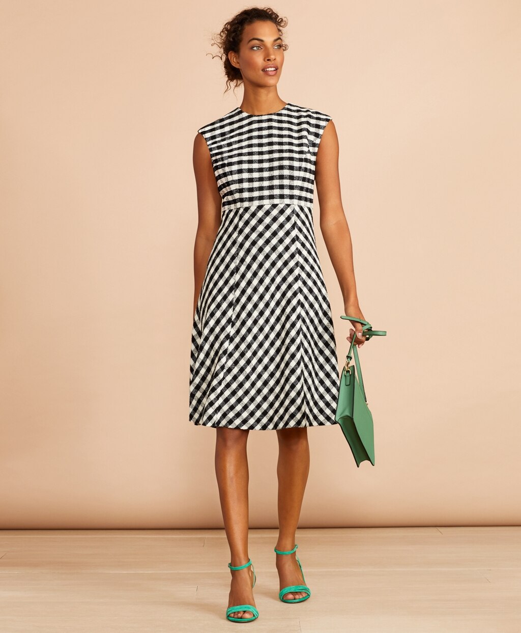 Brooks Brothers Women Gingham Boucle Dress