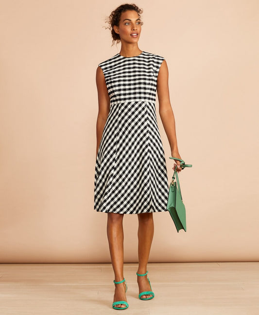 Brooks Brothers Women Gingham Boucle Dress