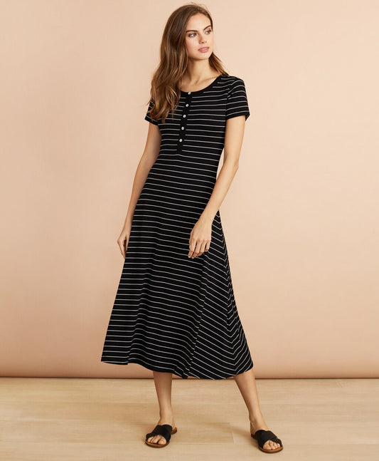 Brooks Brothers Women Striped Jersey Midi Dress