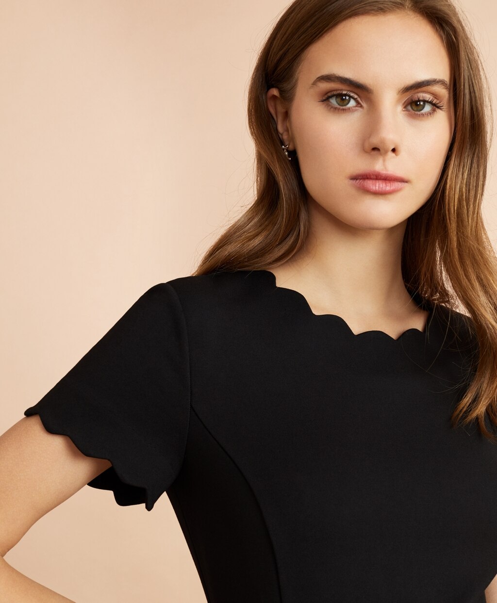 Brooks Brothers Women Ponte-Knit Scalloped Dress