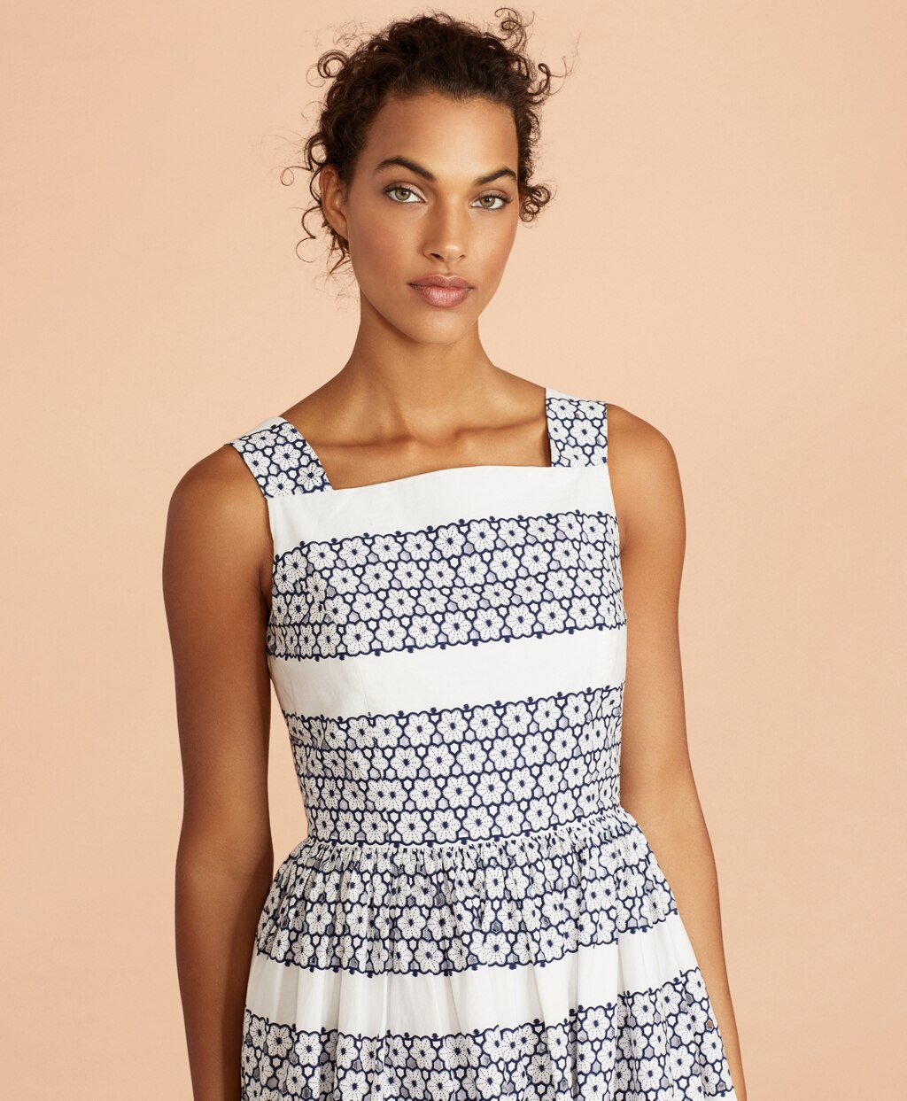 Brooks Brothers Women Floral-Embroidered Cotton Eyelet Dress
