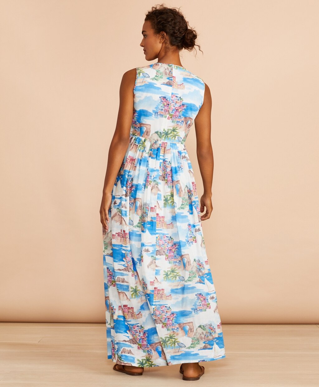 Brooks Brothers Women Costal-Print Cotton Maxi Dress