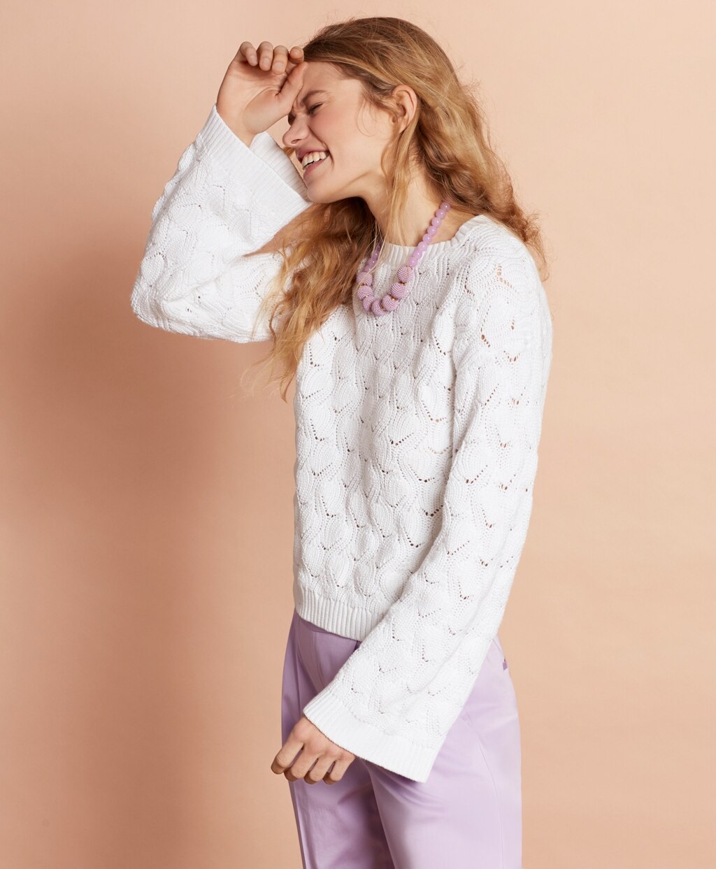 Brooks Brothers Women Cotton Pointelle Sweater