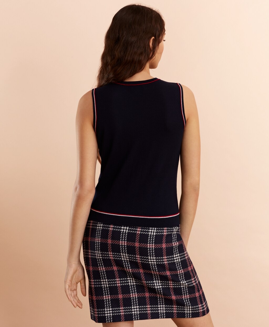 Brooks Brothers Women Stripe-Tipped Merino Wool Top