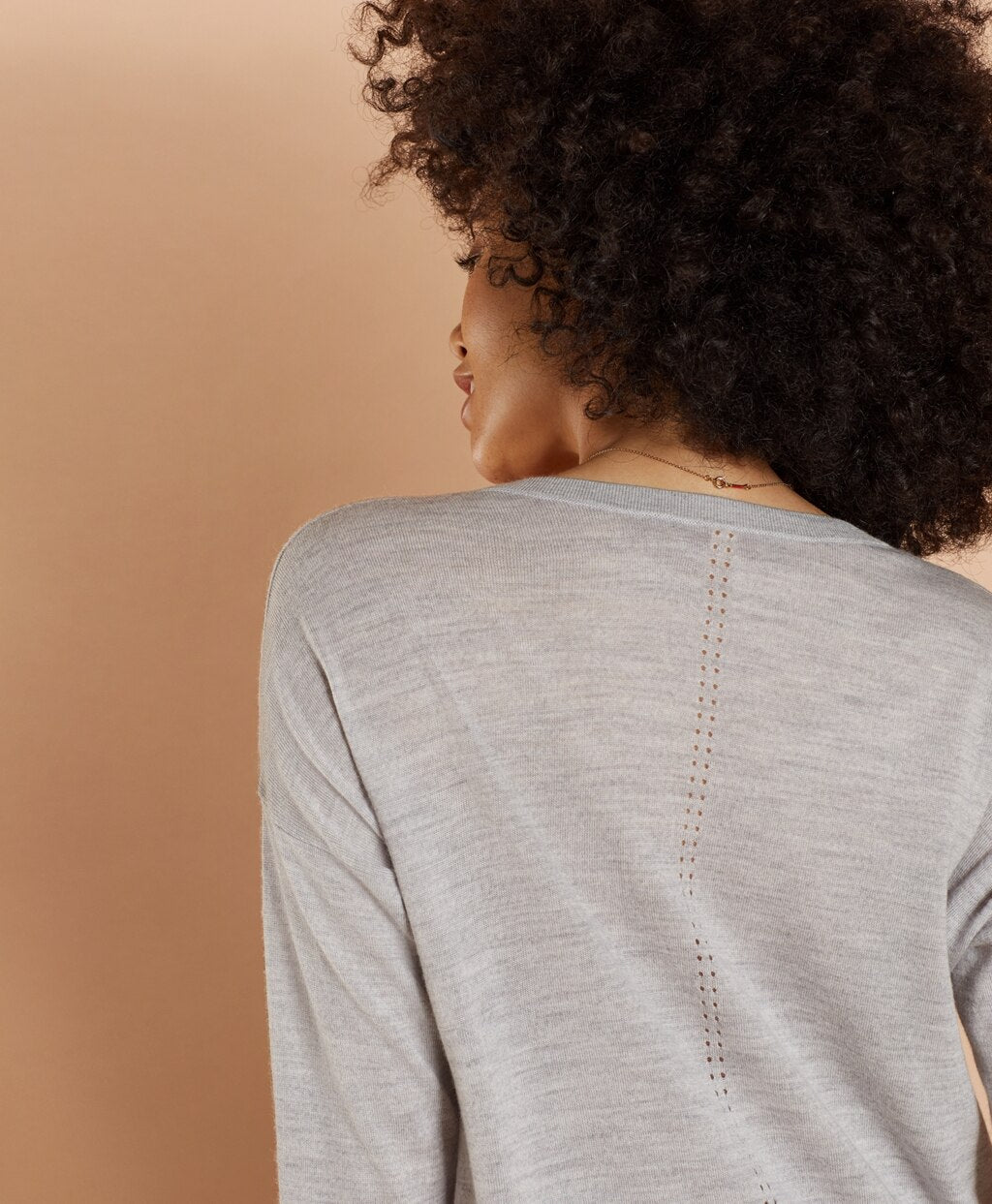 Brooks Brothers Women Merino Wool Pointelle-Detail V-Neck Sweater