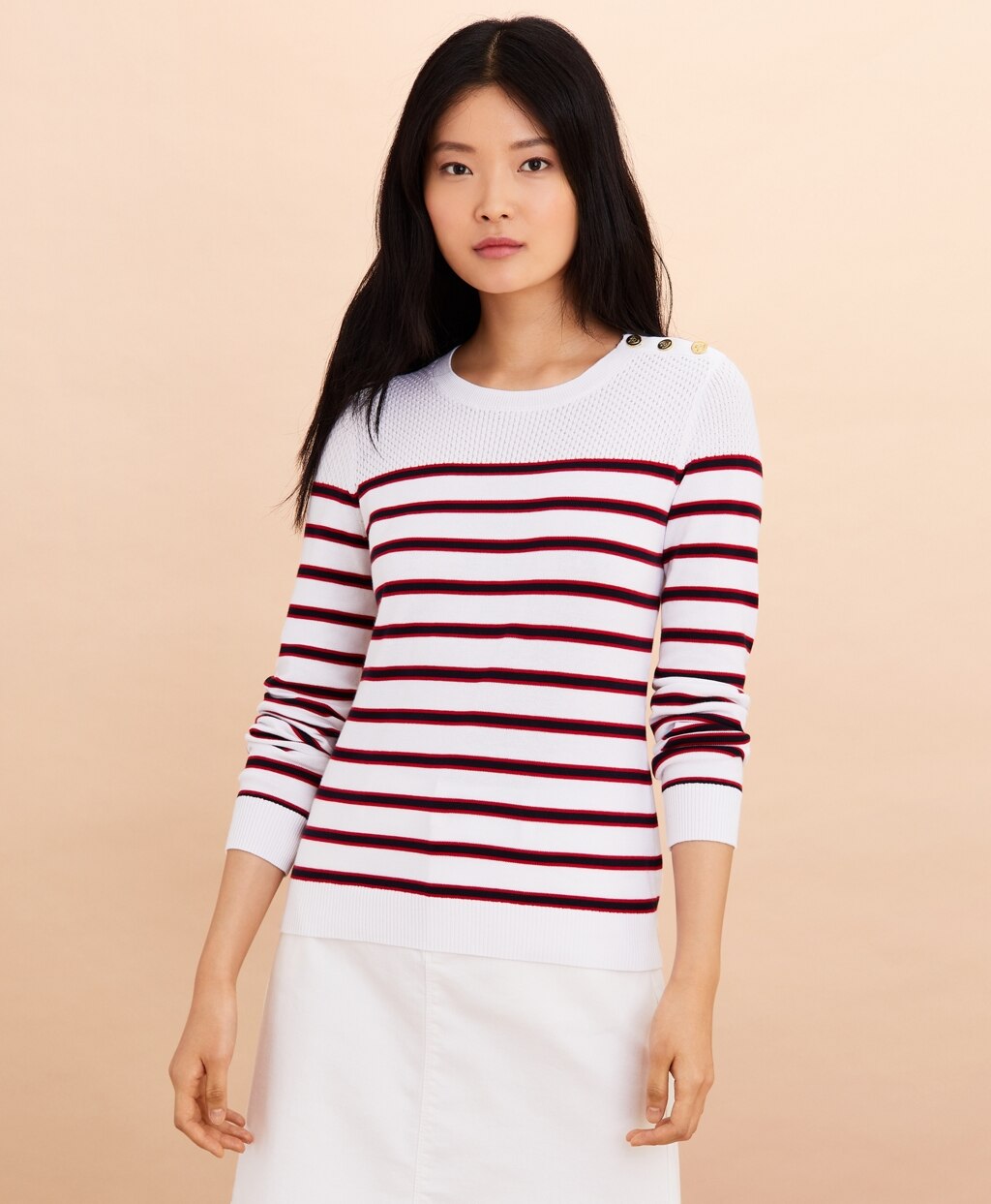 Brooks Brothers Women Striped Cotton Sweater