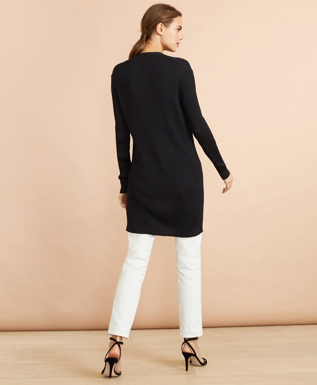 Brooks Brothers Women Rib-Knit Cotton Boyfriend Cardigan