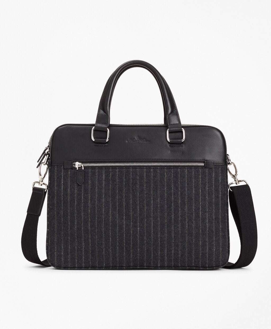 Brooks Brothers Men Wool Stripe Briefcase