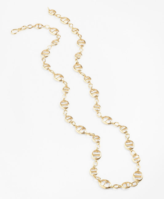 Brooks Brothers Women Gold-Plated BB-Link Chain Necklace