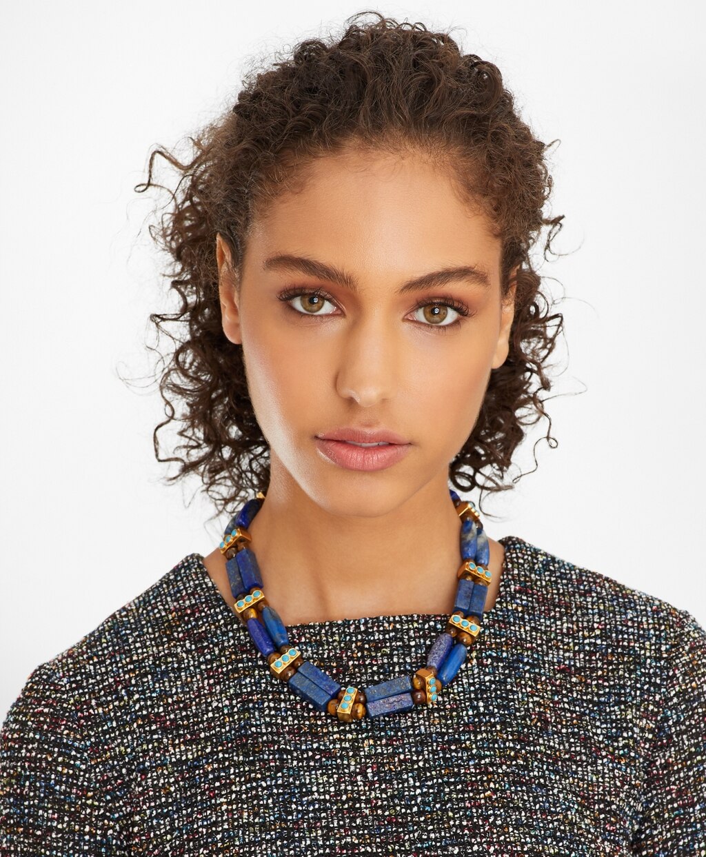 Brooks Brothers Women Lapis Lazuli and Tiger's Eye Necklace