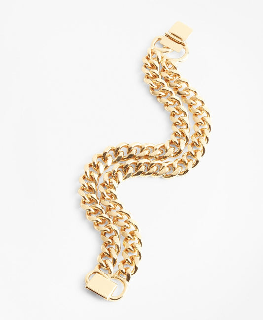 Brooks Brothers Women Gold-Plated Two-Strand Curb Chain Bracelet