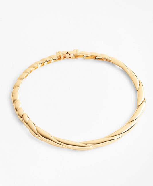 Brooks Brothers Women Gold-Plated Twisted Rope Collar Necklace
