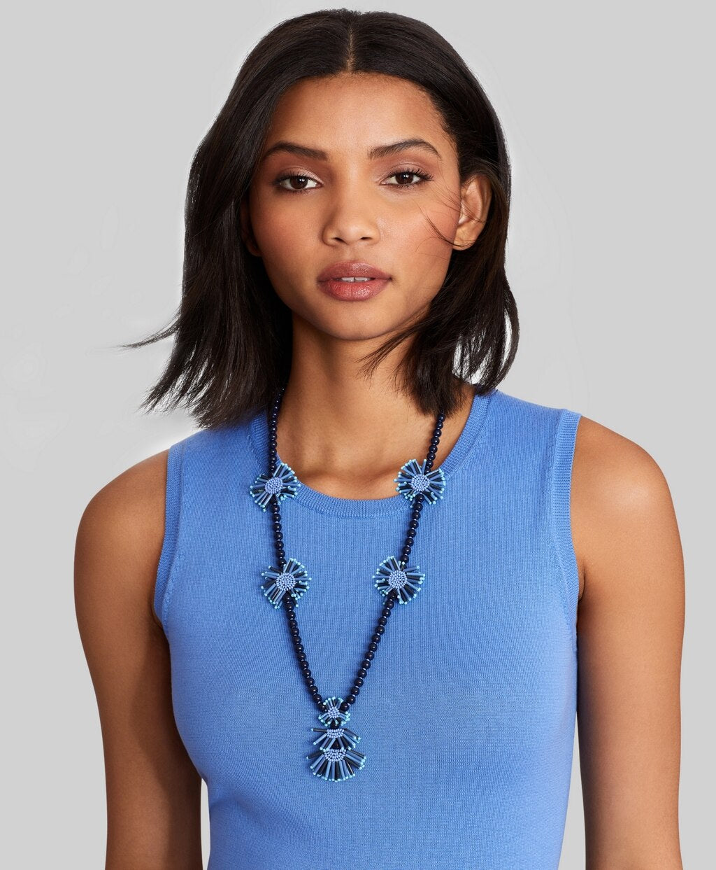 Brooks Brothers Women Beaded Tassel Necklace