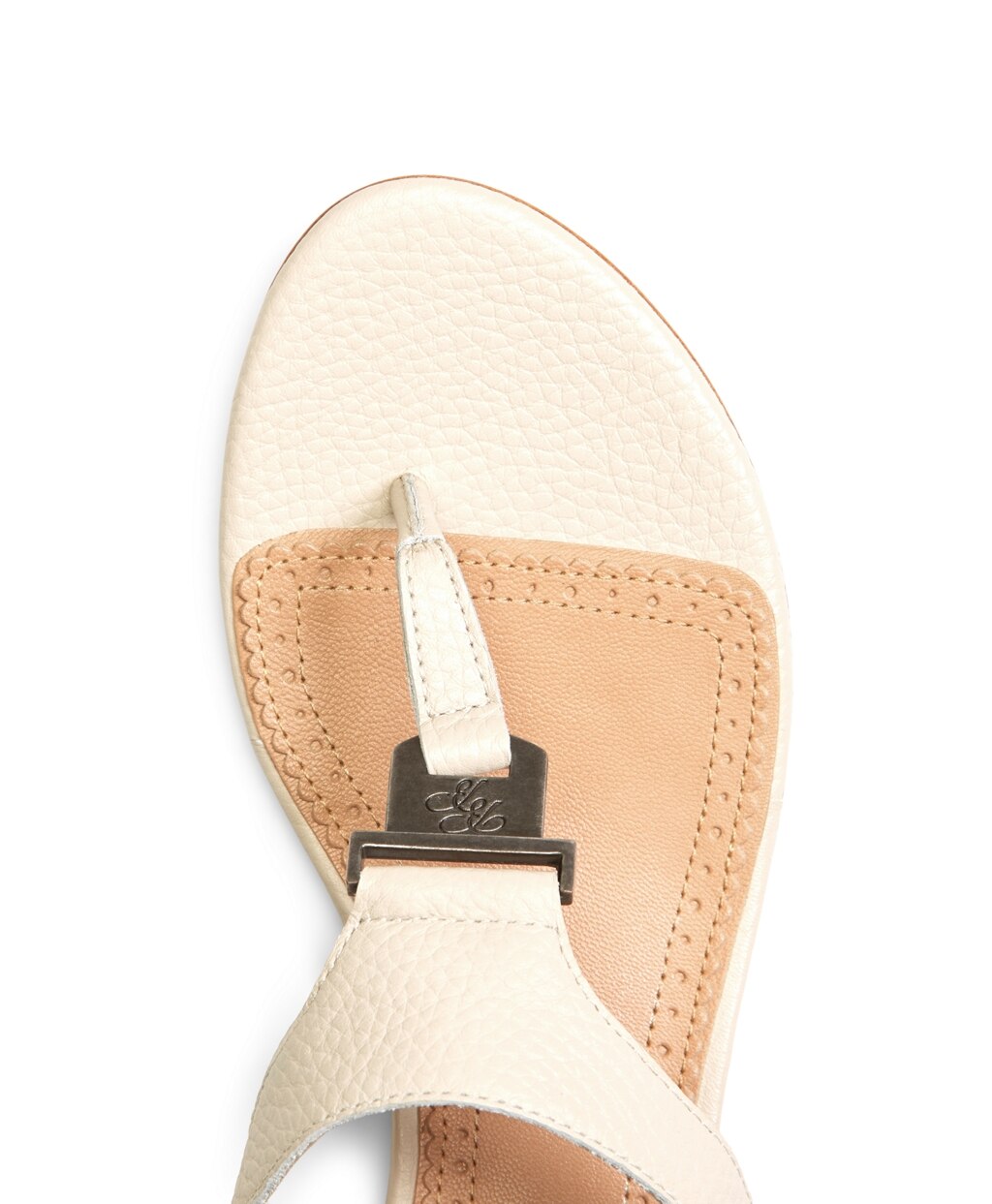 Brooks Brothers Women Tumbled Calfskin Thong Sandals