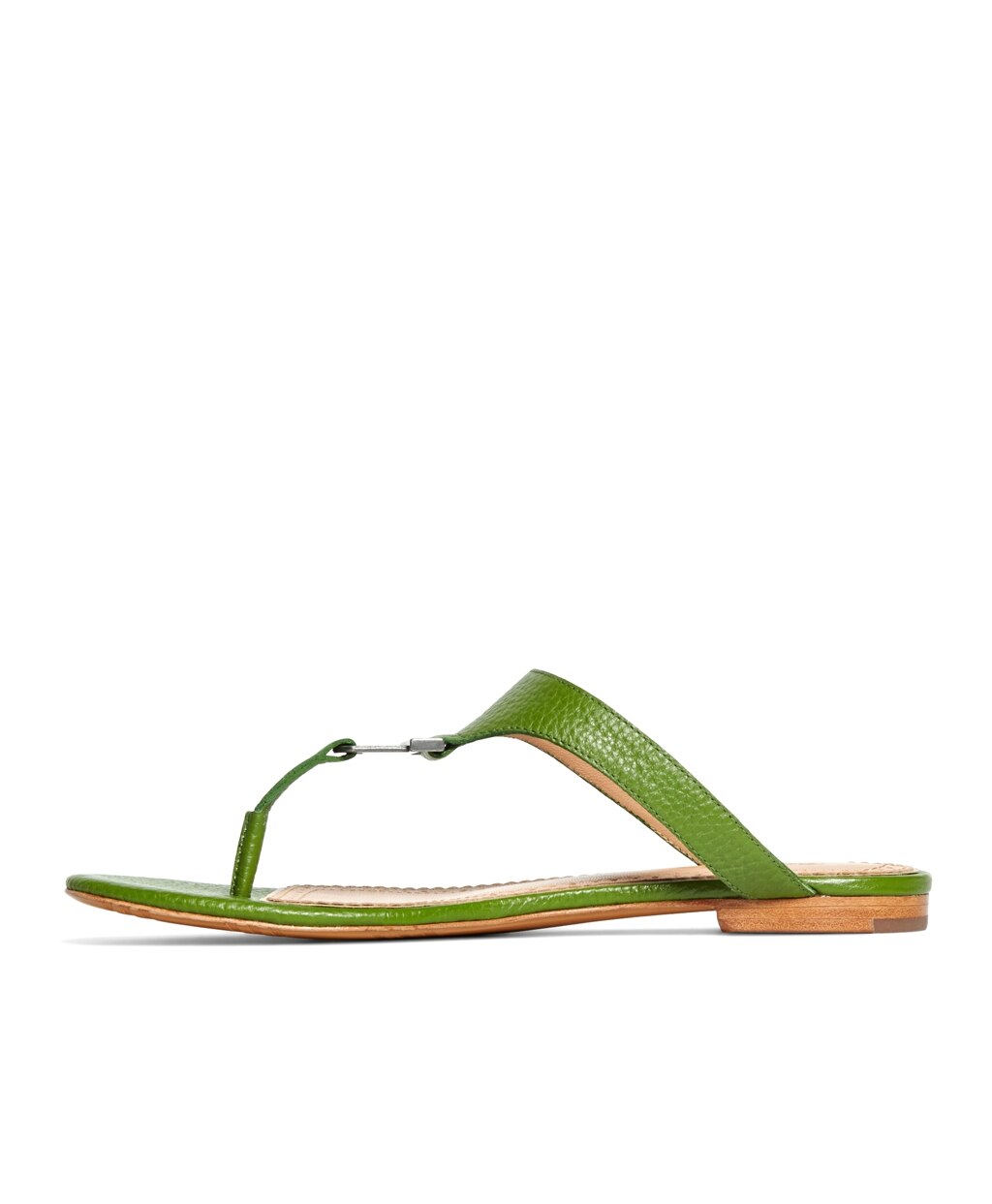 Brooks Brothers Women Tumbled Calfskin Thong Sandals