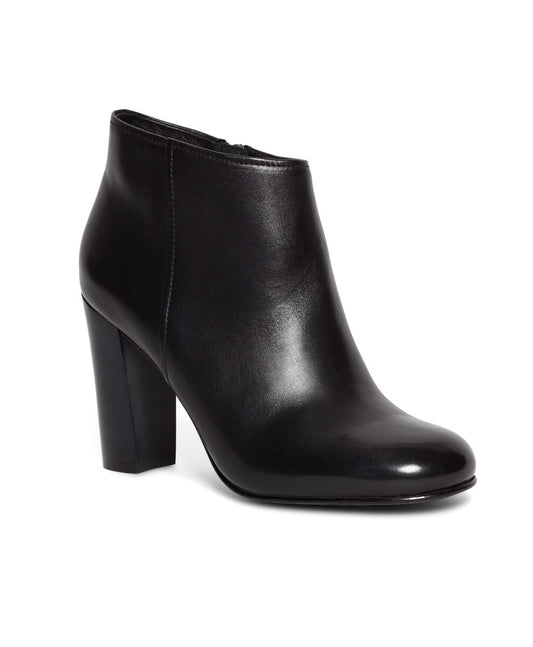 Brooks Brothers Women Short Leather Stacked Heel Booties