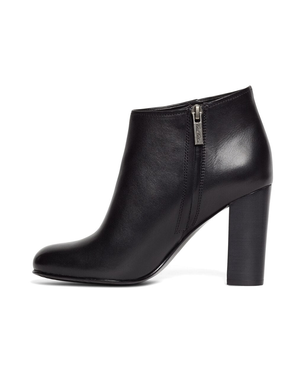 Brooks Brothers Women Short Leather Stacked Heel Booties