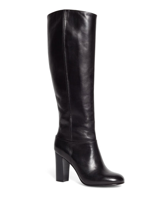Brooks Brothers Women Tall Leather Stacked Heel Boots