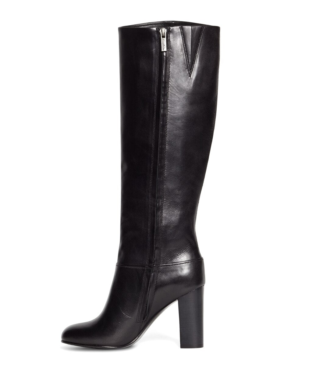 Brooks Brothers Women Tall Leather Stacked Heel Boots