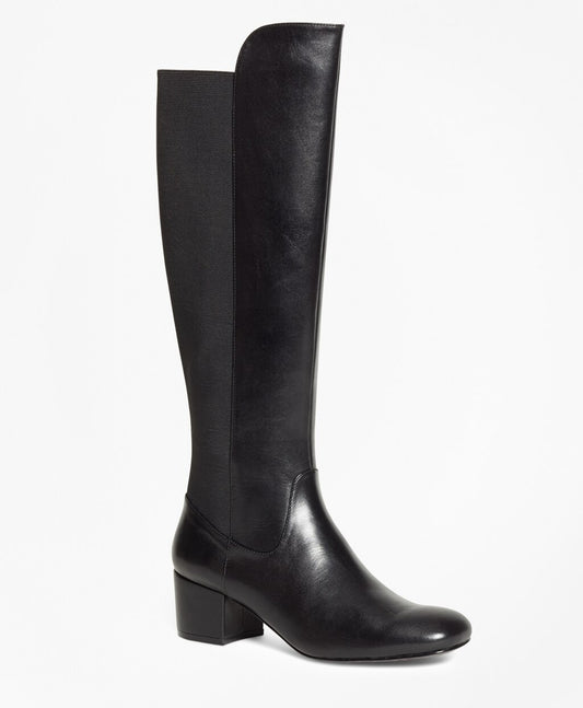 Brooks Brothers Women Elastic Back Leather Boots