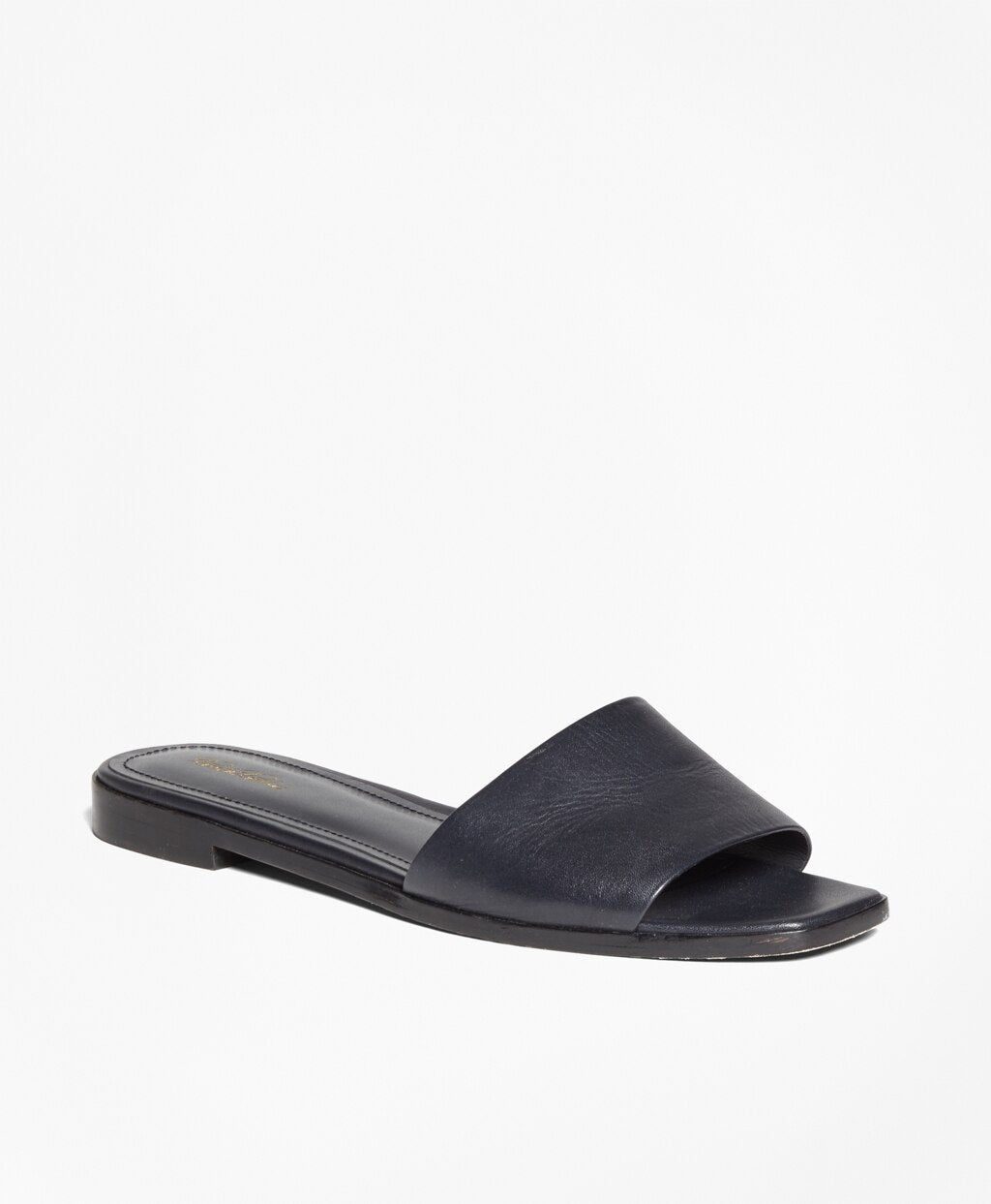 Brooks Brothers Women Leather Slide Sandals
