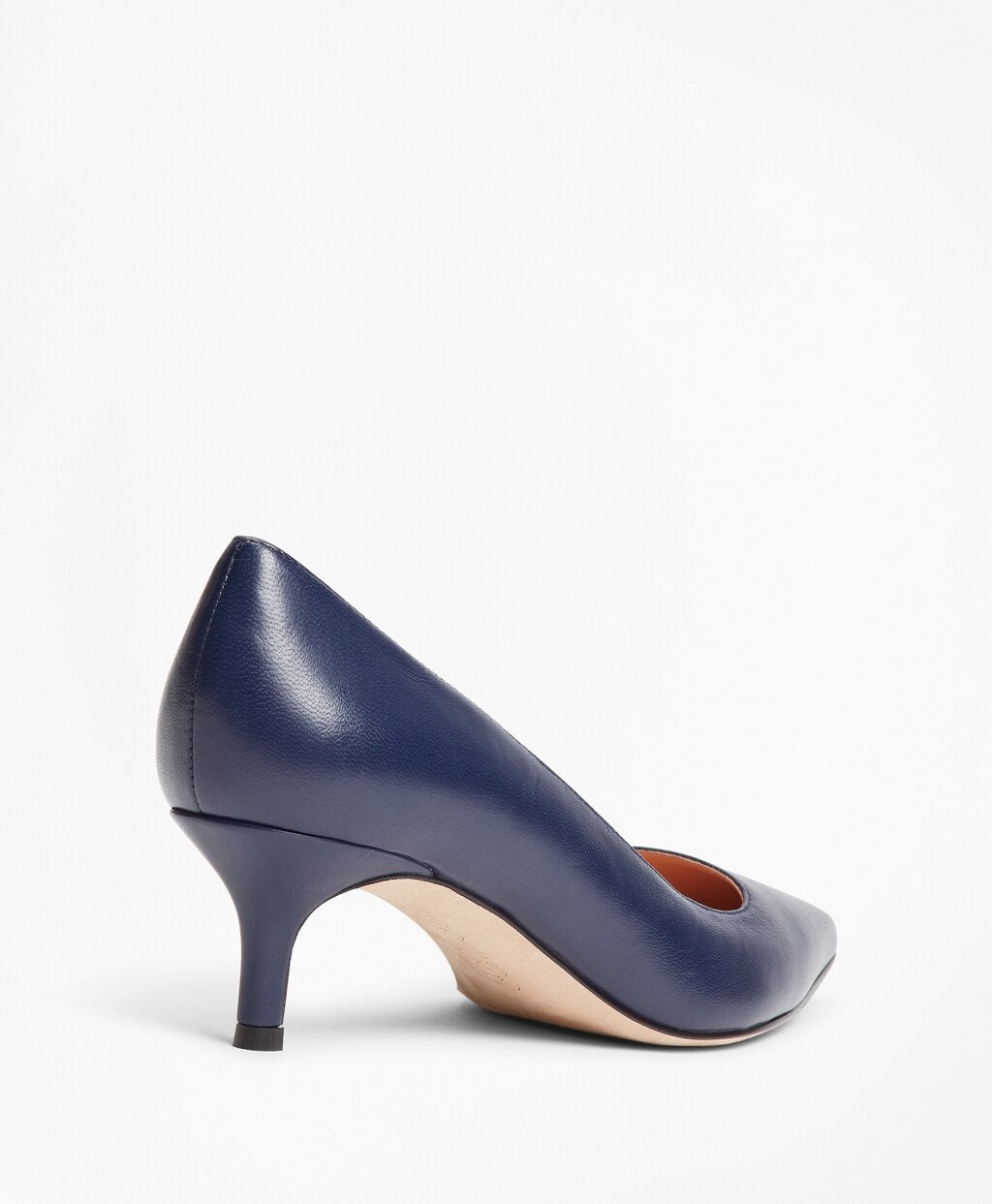 Brooks Brothers Women Leather Point-Toe Kitten-Heel Pumps