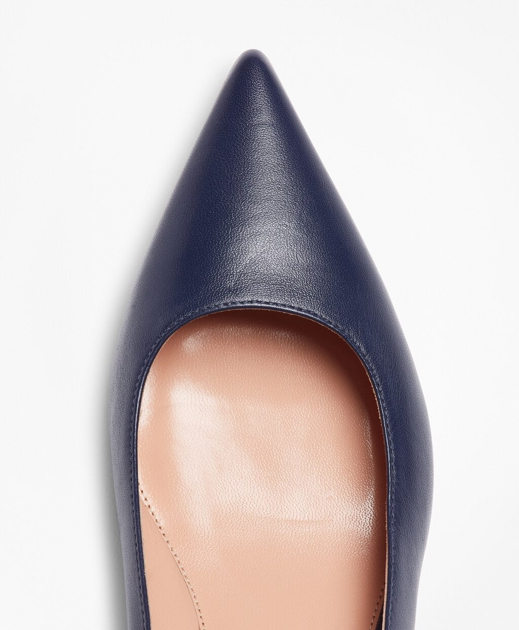 Brooks Brothers Women Leather Point-Toe Kitten-Heel Pumps