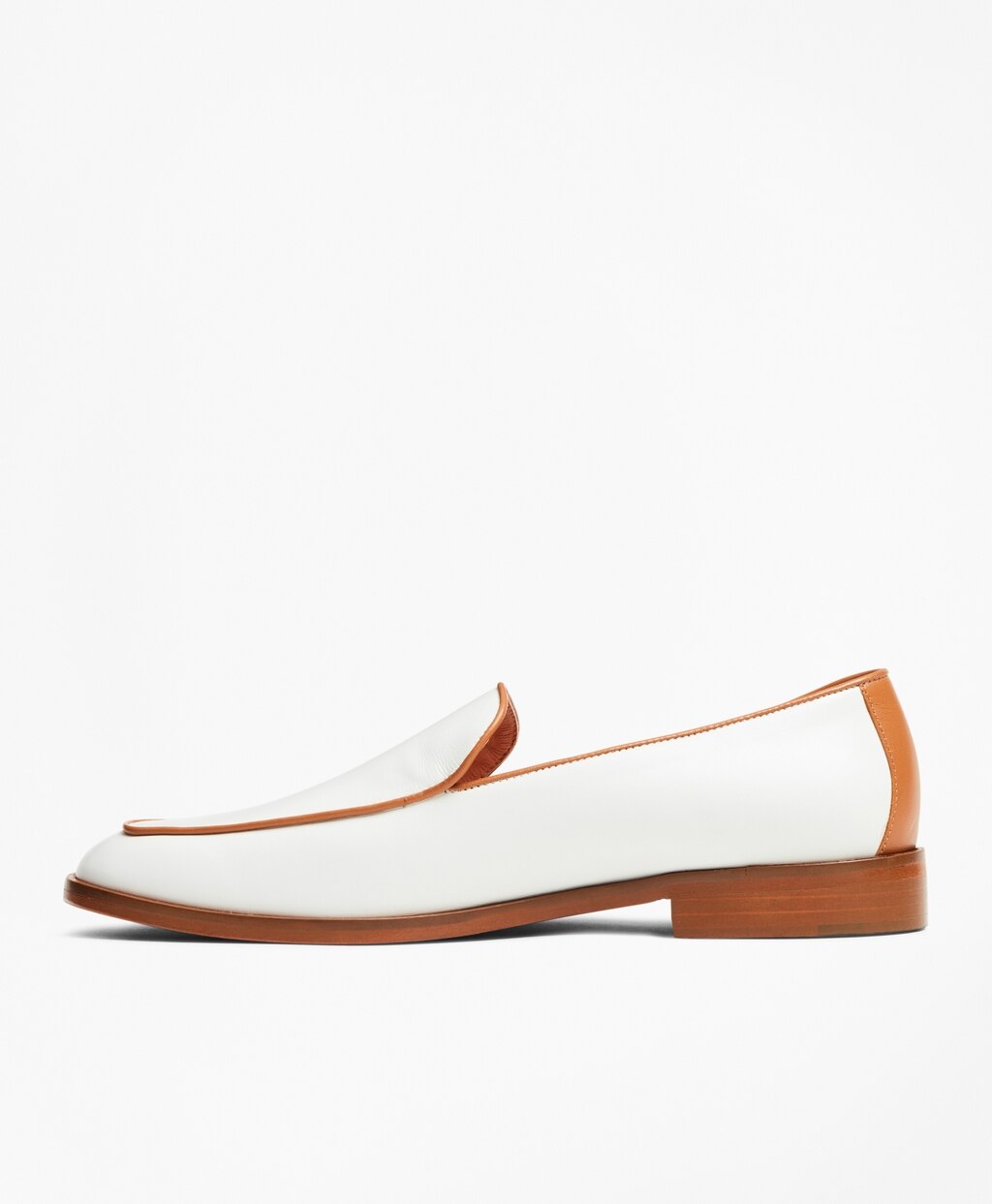 Brooks Brothers Women Leather Contrast-Trim Loafers