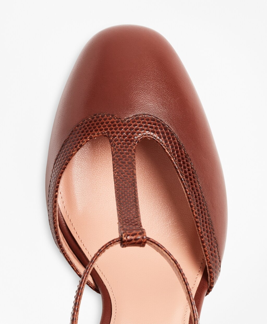 Brooks Brothers Women Leather T-Strap Pumps