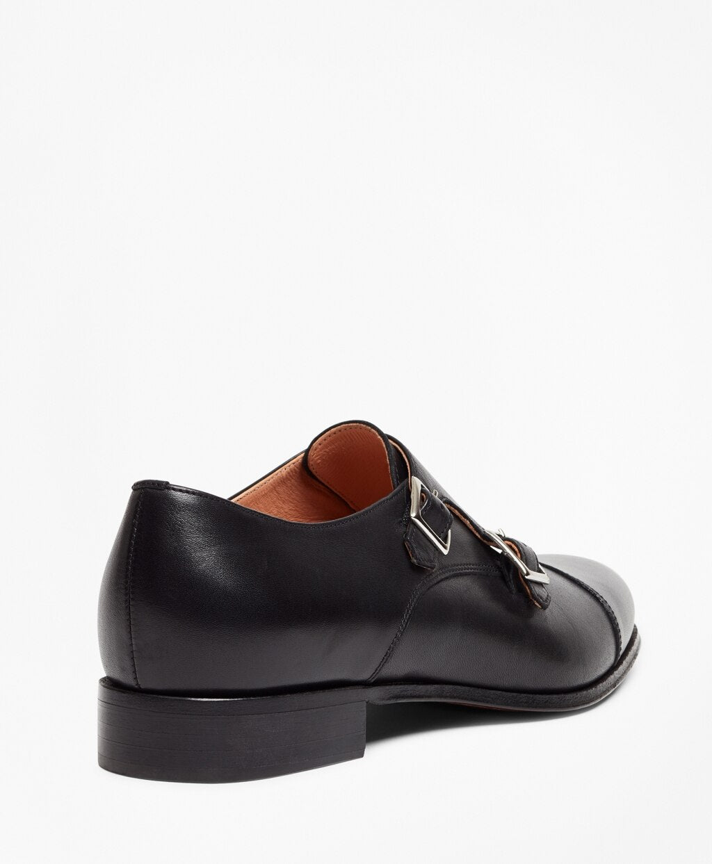 Brooks Brothers Women Leather Cap-Toe Monk Straps