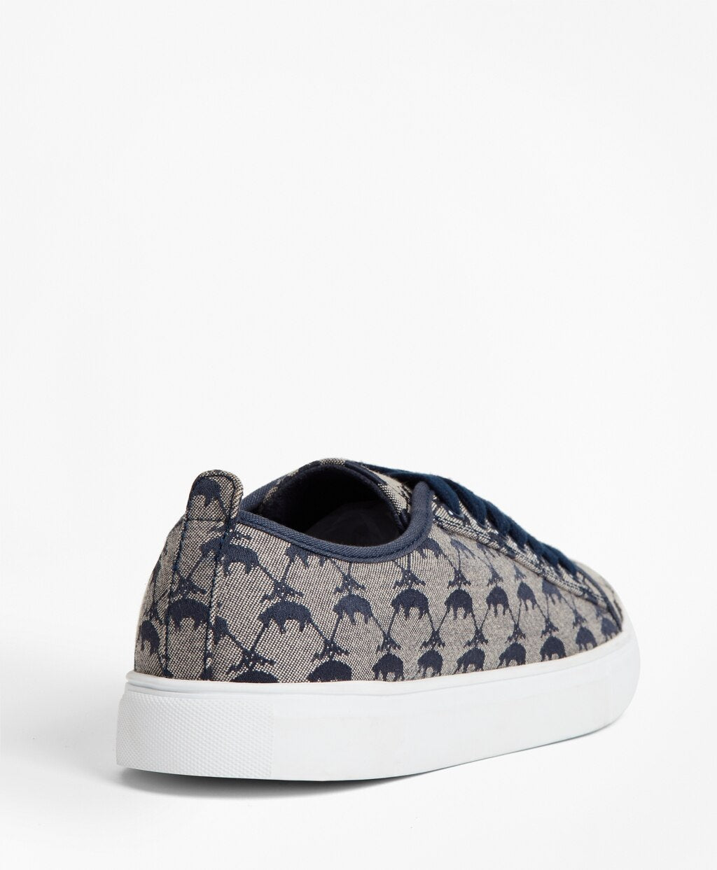 Brooks Brothers Women Leather-Trimmed Logo Jacquard Sneakers