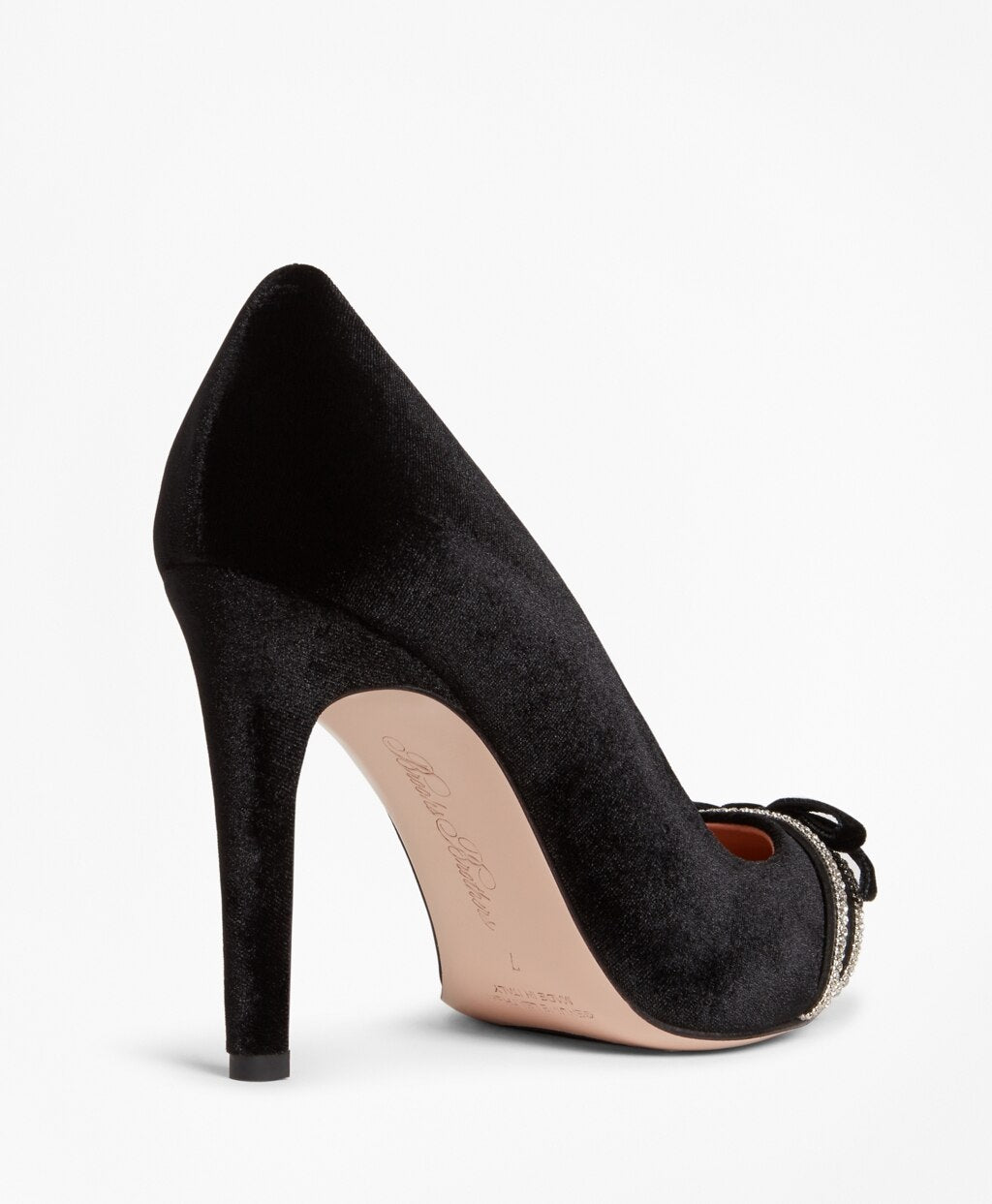 Brooks Brothers Women Rhinestone-Trimmed Velvet Point-Toe Pumps