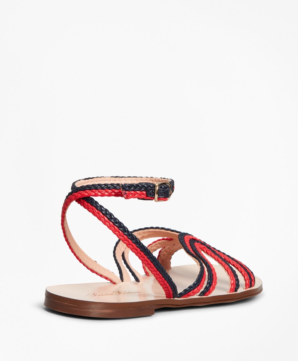 Brooks Brothers Women Braided Leather Slide Sandals