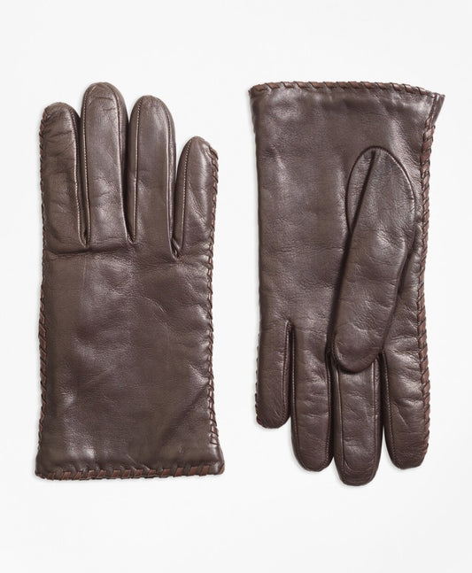 Brooks Brothers Women Whipstitched Cashmere-Lined Leather Gloves